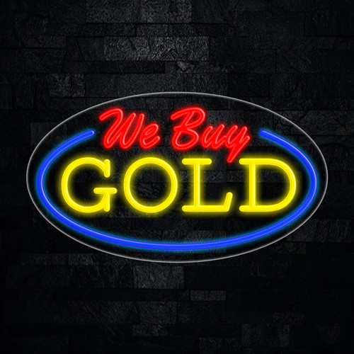 We Buy Gold LED Neon Sign 28&Prime;L x 16&Prime;H #34454