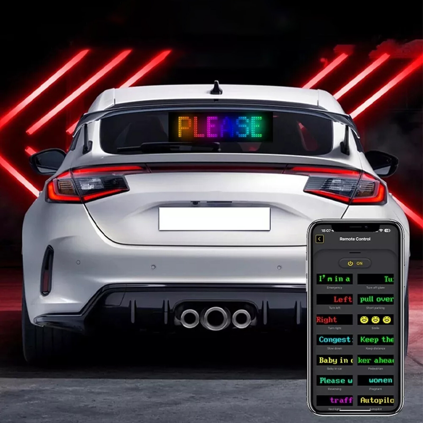 Display IP65 Car LED Sign LED Matrix Pixel Panel DIY Programmable Flexible LED