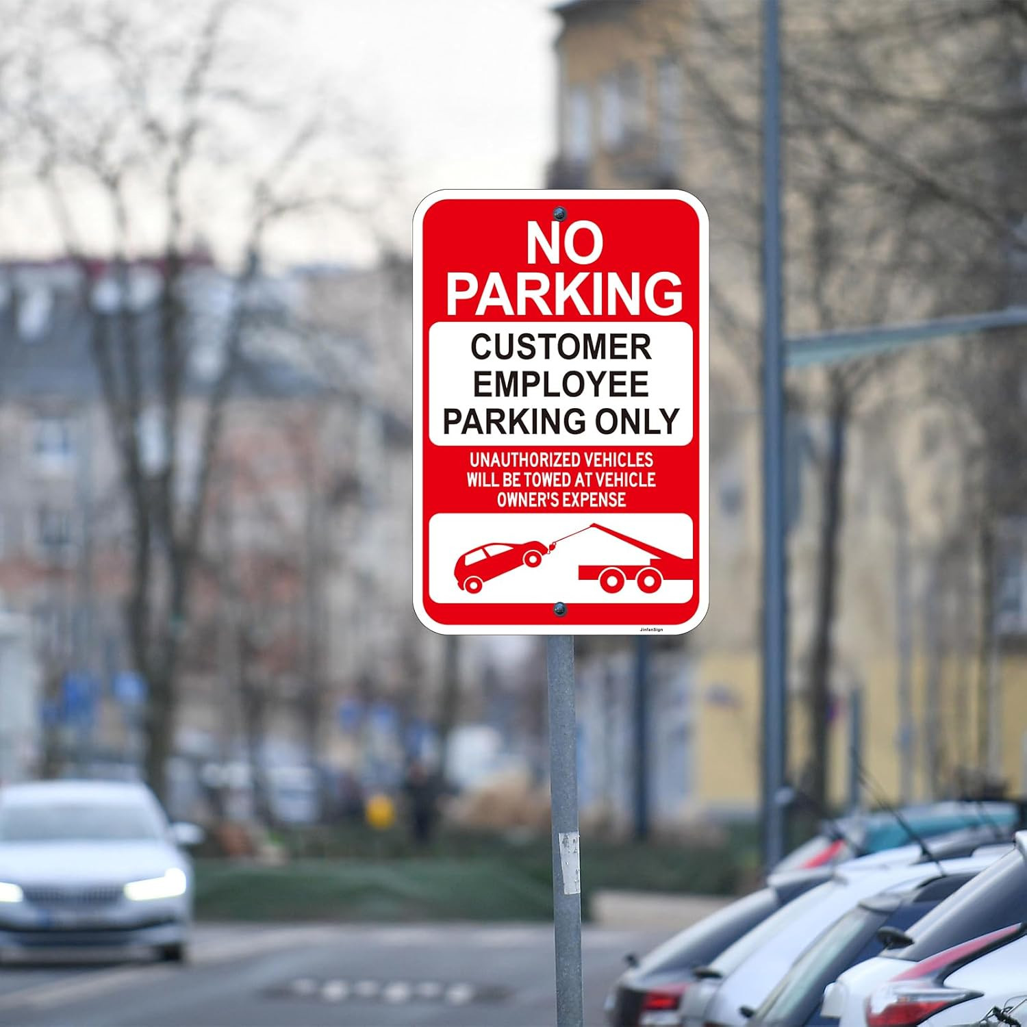 2 Pack Large No Parking Signs, Customer/Employee Parking Only Sign, 18&Prime;X12&Prime; Cust