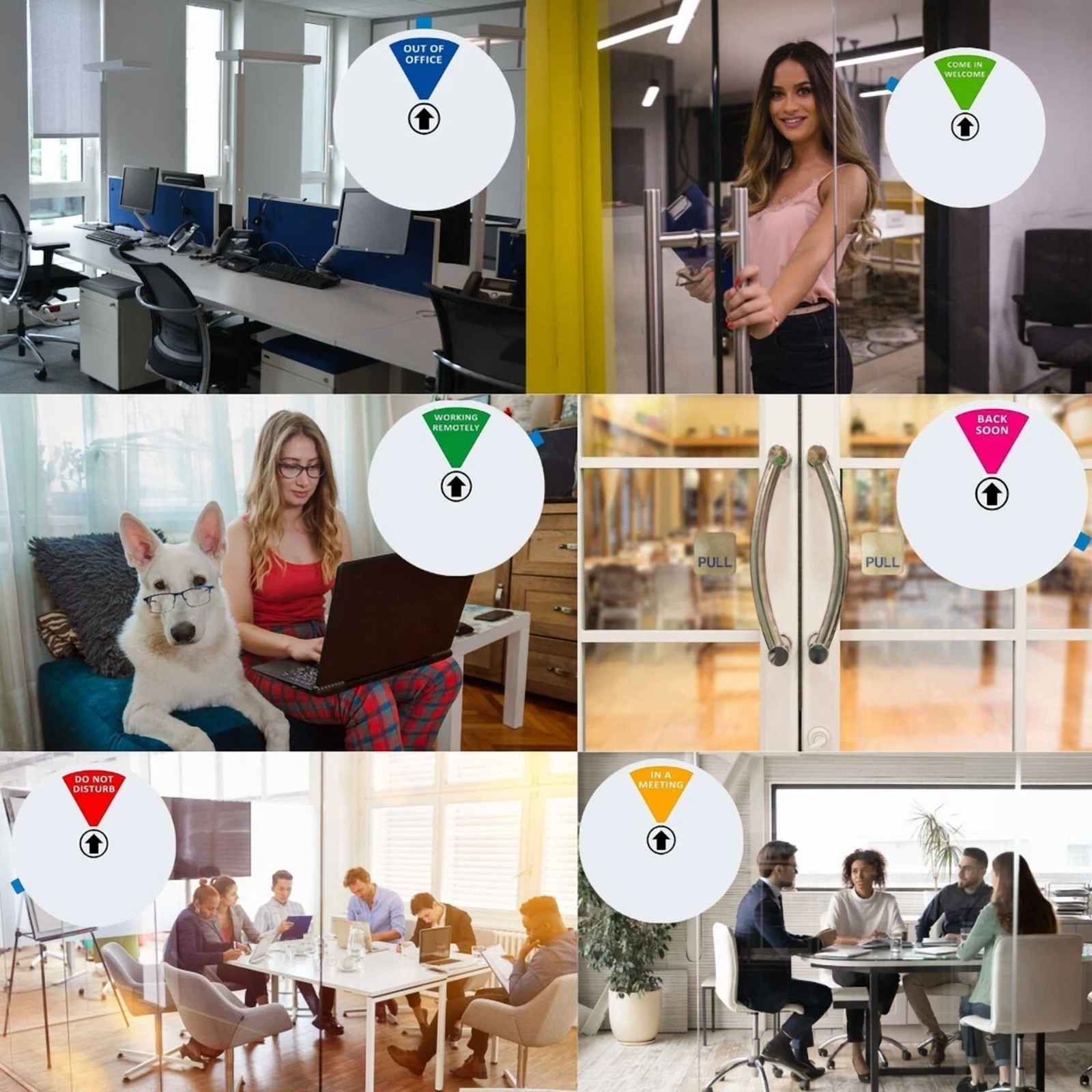 6 Options Office Privacy Sign Do Not Disturb Rotating Door Hanger SignOut of …