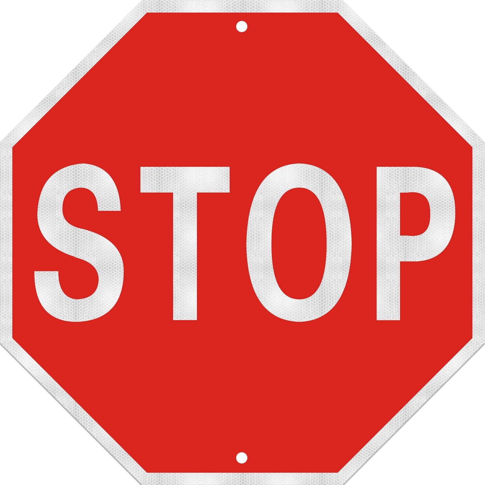 Stop Sign, 12 X 12 Inch Octagonal High Strength Aluminum Reflective Panel, Water