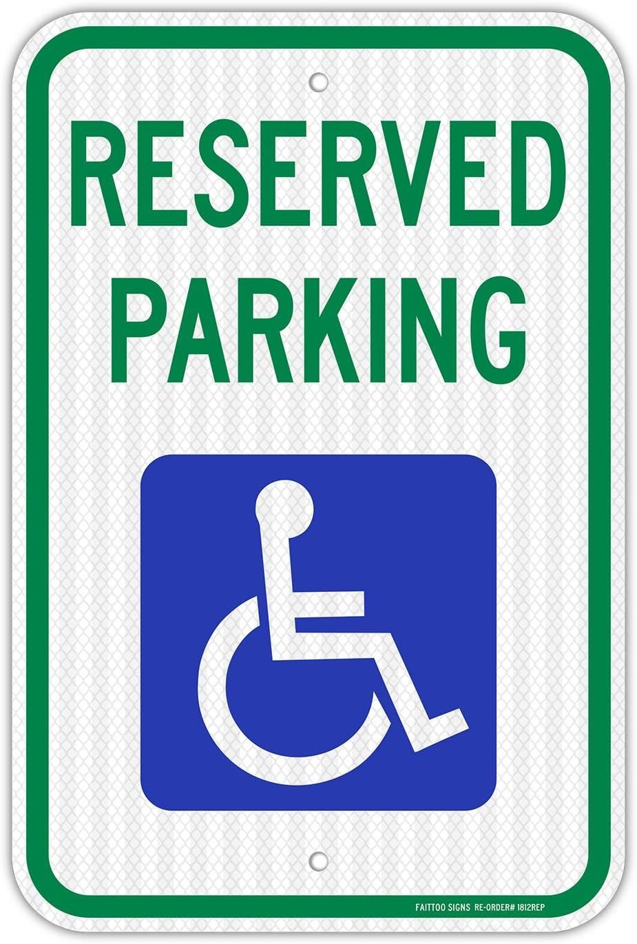 Engineer Grade Reflective Reserved Parking Sign – 18 x 12 Inches, Rustproof