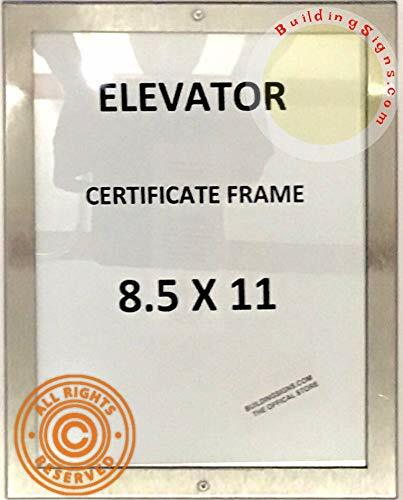 Elevator Certificate Frame 8.5×11 (Lockable !!!, Stainless Steel