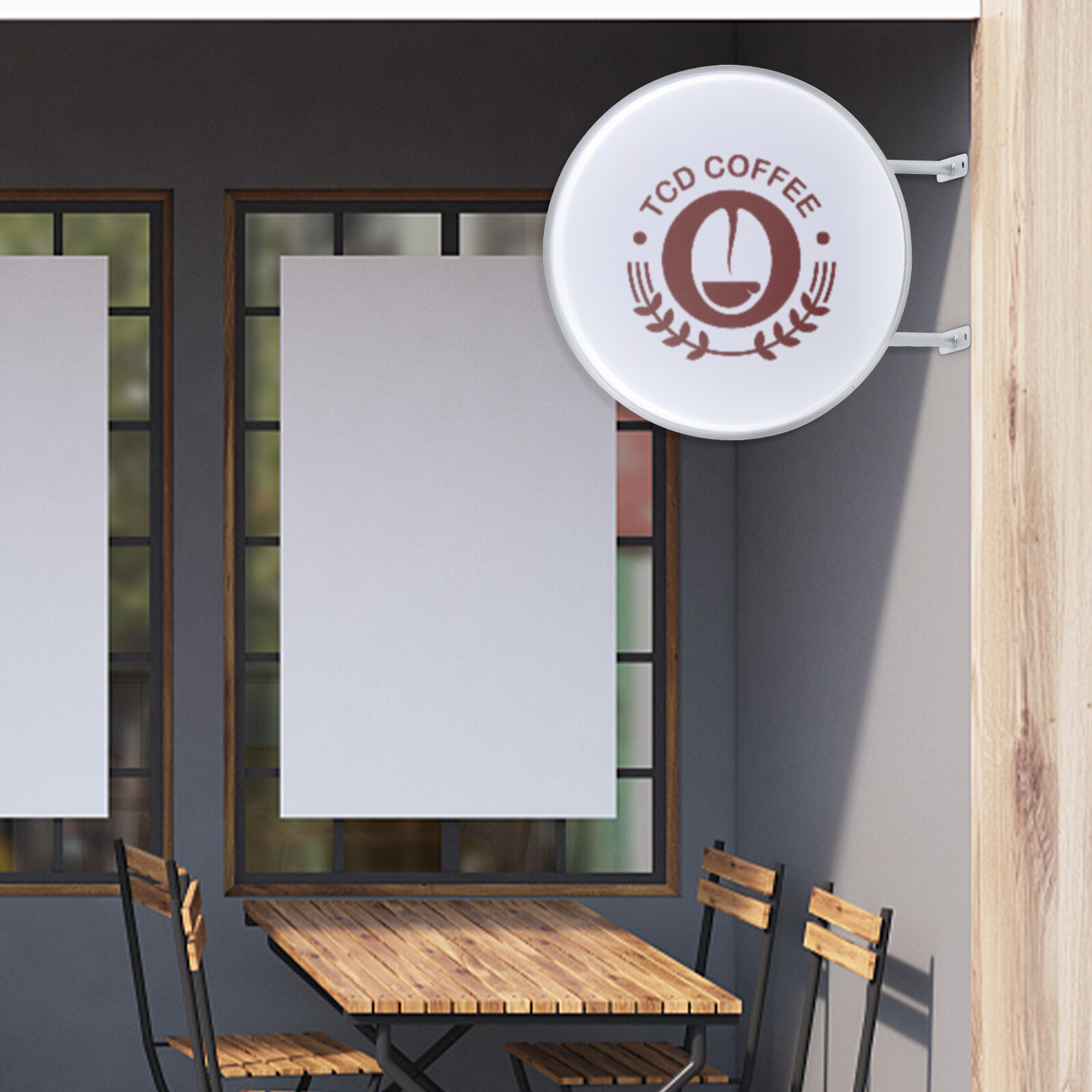 Round LED Light Box Sign Double Sided Outdoor Illuminated Business Sign【 24 »】