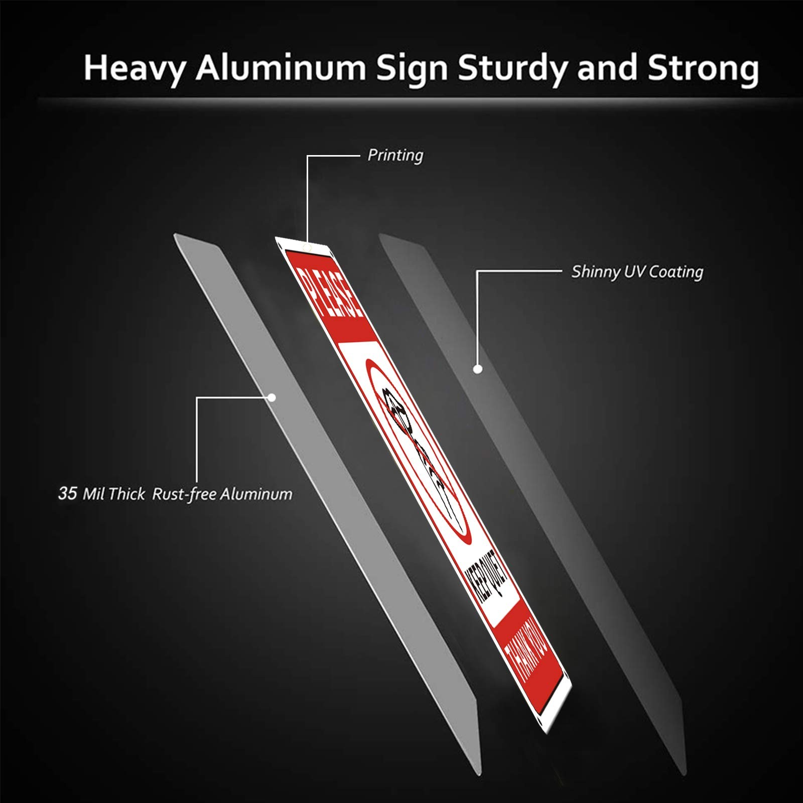 8×12 Inch 35 Mil Aluminium Mute Sign Home Office Commercial UV Waterproof