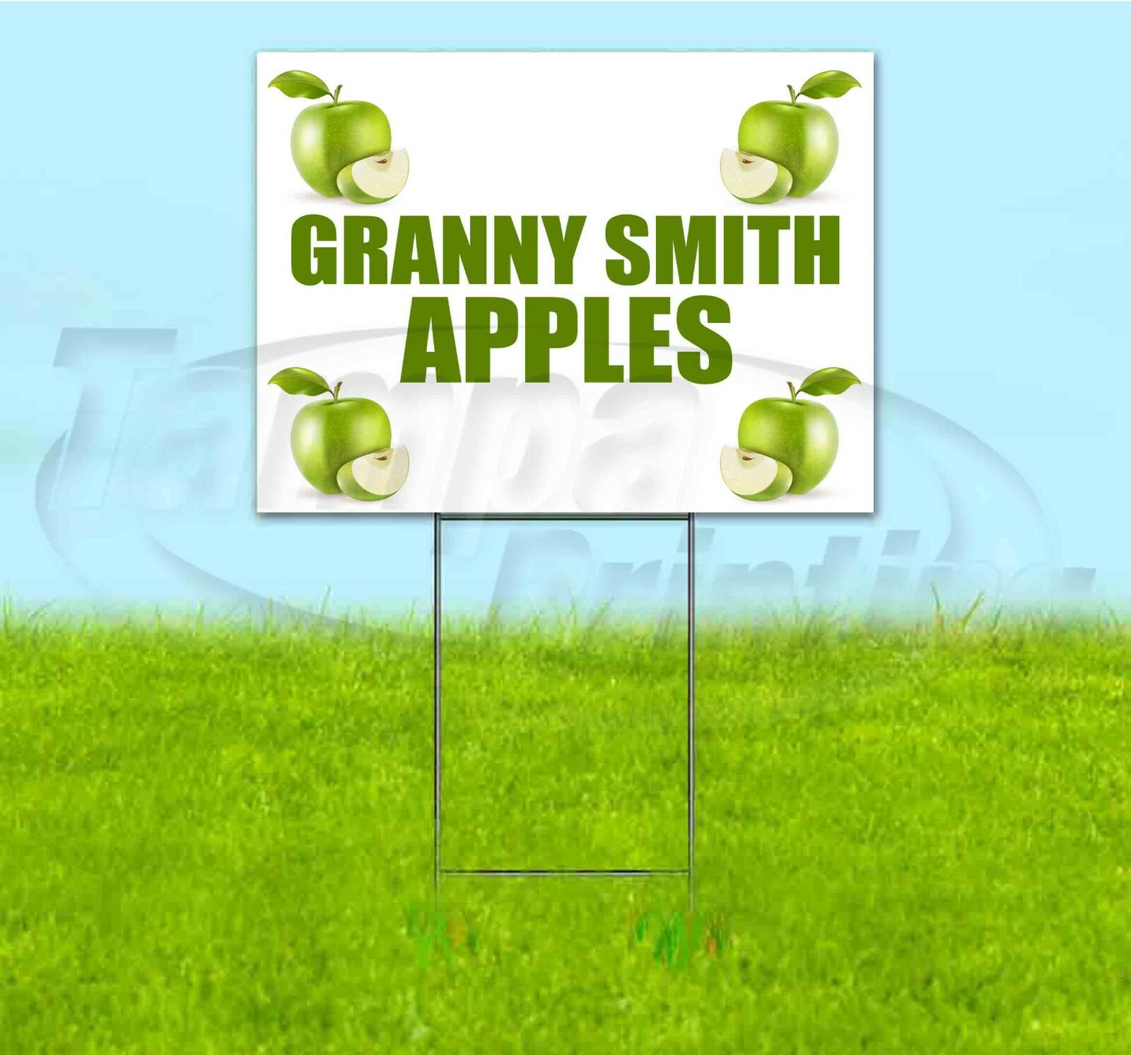 GRANNY SMITH APPLES 18×24 Yard Sign WITH STAKE Corrugated Bandit USA PRODUCE