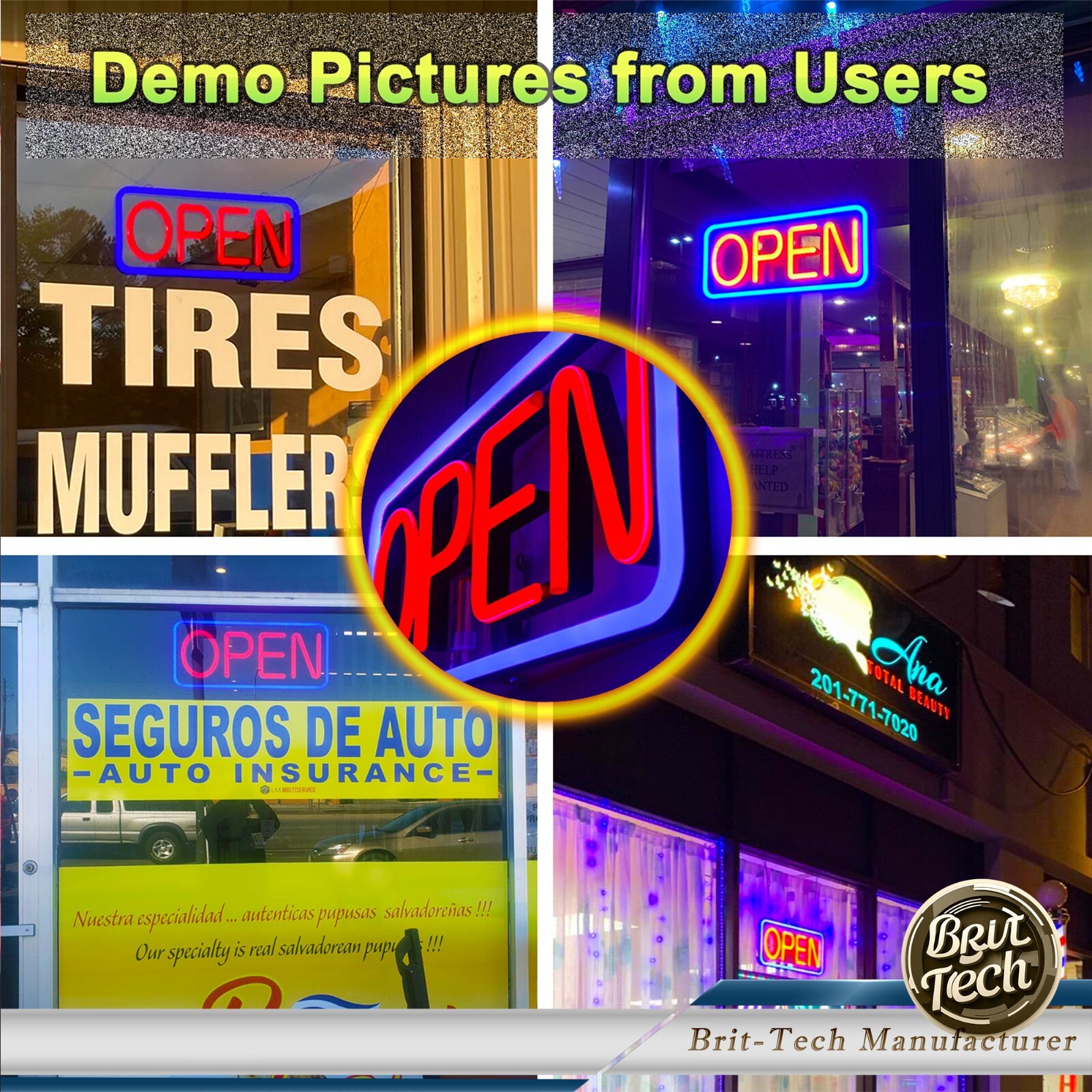 Large LED Open Sign 21&Prime; Neon Light Bright for Restaurant Bar Store Shop Business