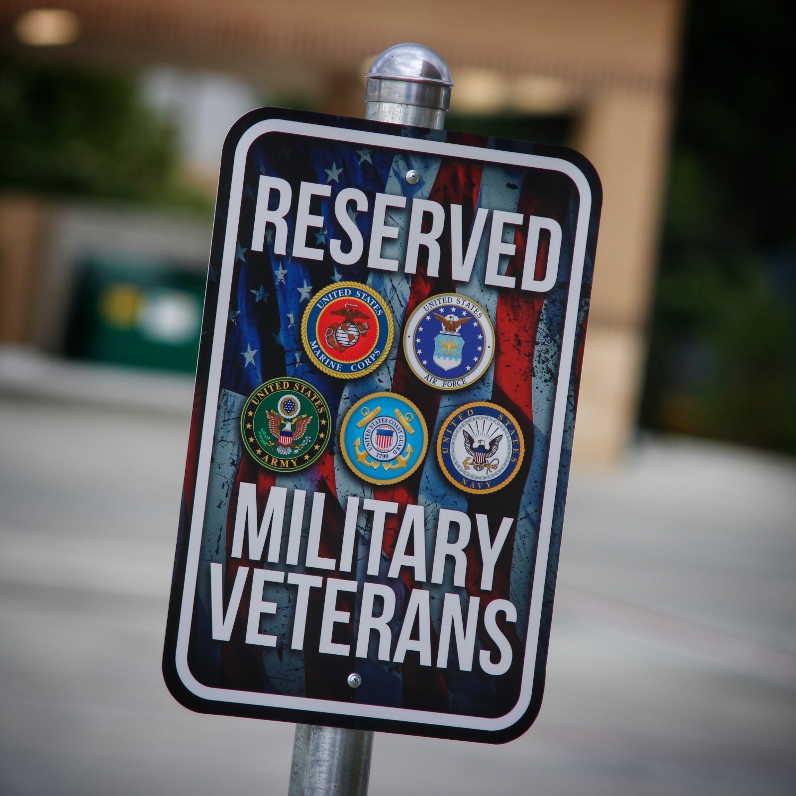 Reserved Military Veterans Parking 12 x 18 – Metal Sign