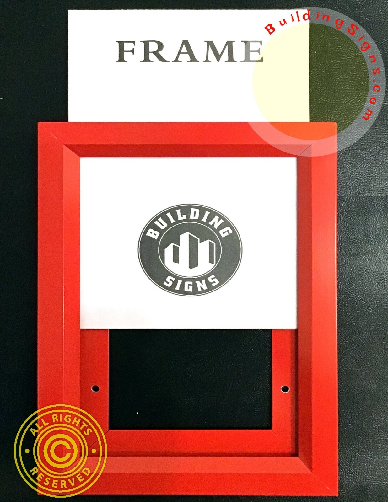 RED Elevator Inspection Certificate Frame 8.5×11 (Heavy Duty – Aluminum)