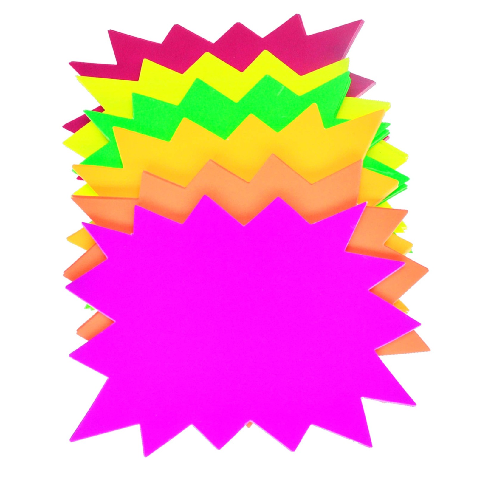 Fluorescent Neon Star Signs 60pcs for Retail, Garage, Yard Sale, Poster Decor