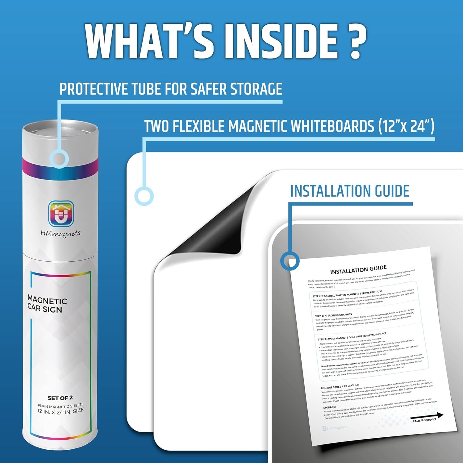 Strong Hold Blank Magnetic Car Signs – Ideal for Promoting Your Business 24×12