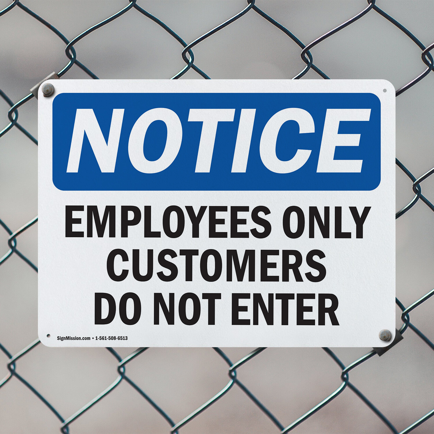 (2 Pack) Employees Only Customers Do Not Enter OSHA Notice Sign Decal Metal