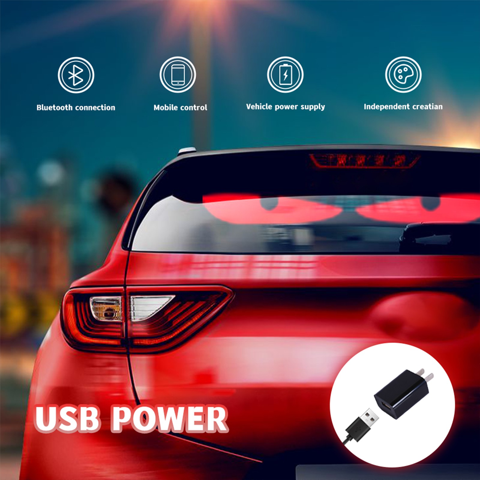 2-DIY Eyes Light For Windshield With Remote And APP Control BT Connect