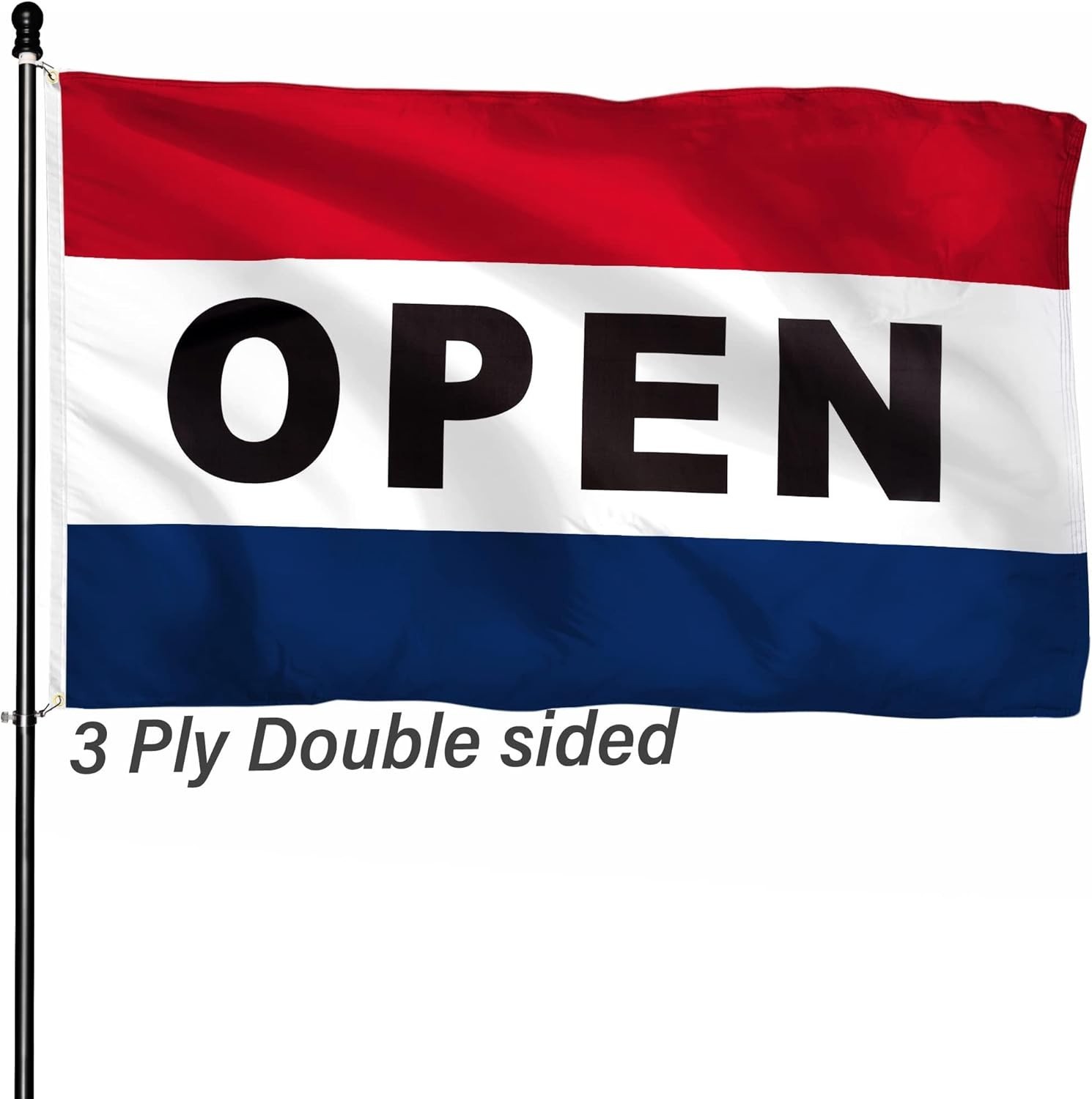 3×5 Ft Open Flag – Double-Sided, Fade Resistant Heavy Duty for Businesses