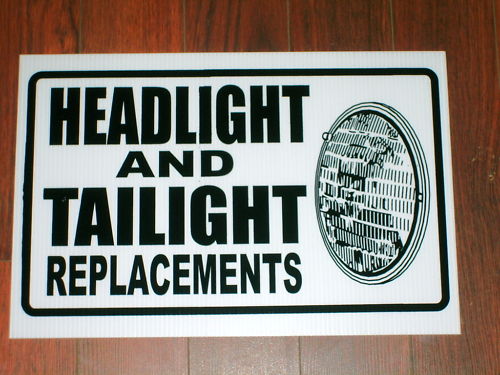 Auto Repair Shop Sign: Headlight & Tailight Service
