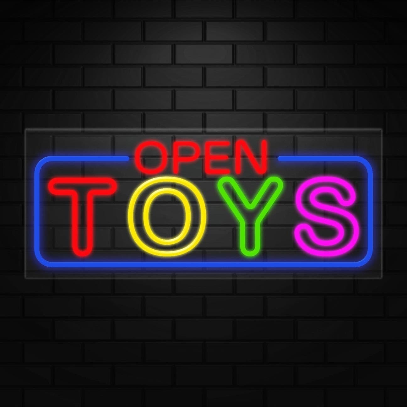 Open Toys Neon Sign for Retail Displays | LED Flex Neon | 32&Prime;W x 13&Prime;H x 1&Prime;D