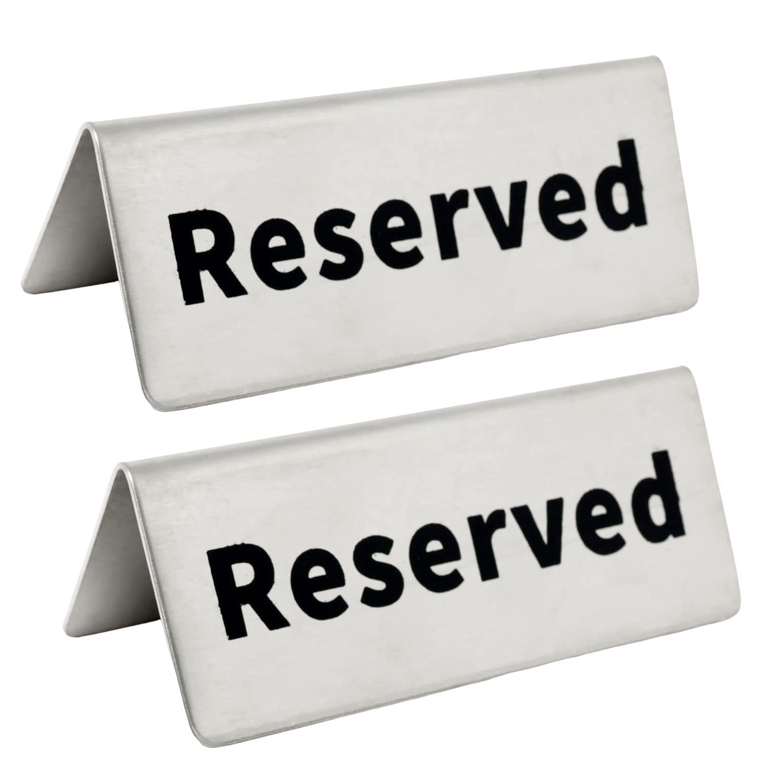 2PCS Double Side Reserved Table Signs Tent Stainless Steel Desk Logo Indicato…
