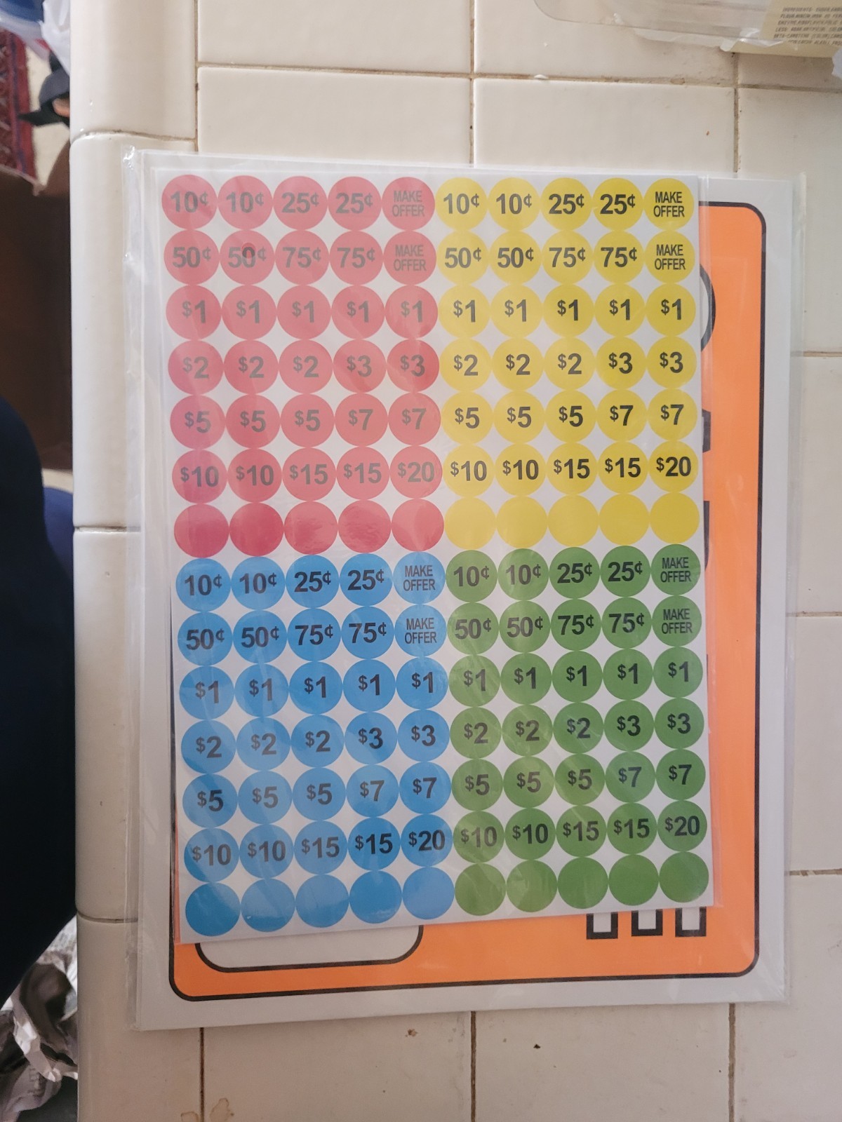 2 Yard Sale Signs 4 Garage Sale Signs 30 Sheets Of Price Amount Sticker Labels