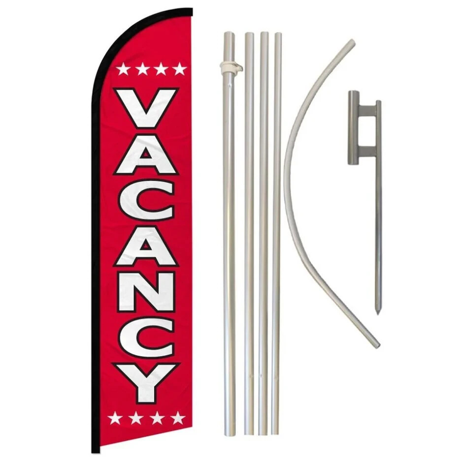 Vacancy Windless Advertising Banner Flag & Pole Kit