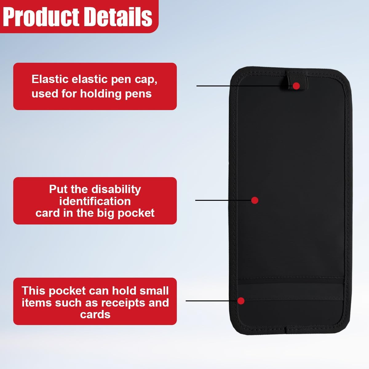 Handicap Placard Holder for Car, Universal Disabled Parking Permit Sign Holders,