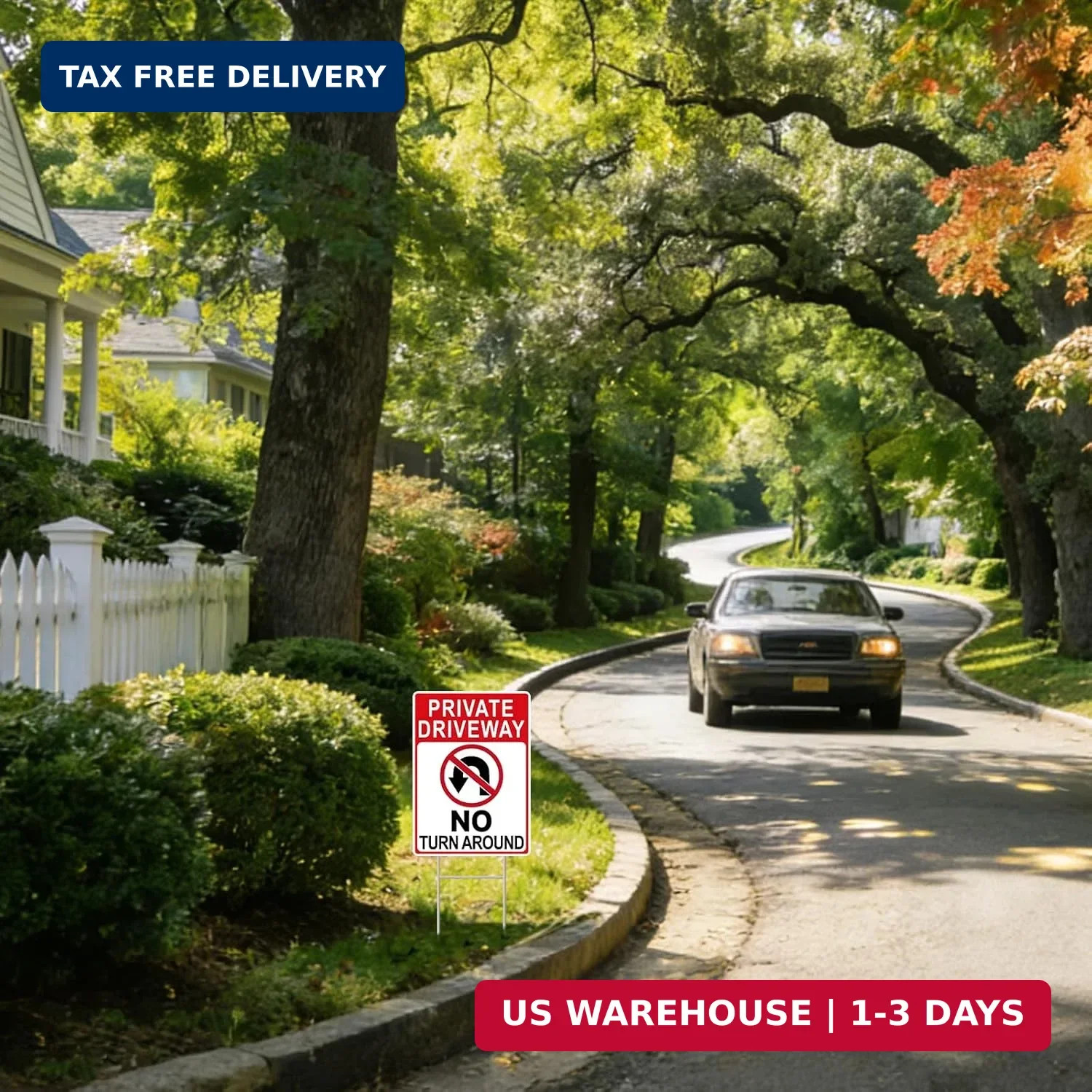 No Turn Around Driveway Sign, 2 Pack Private Driveway Signs 14&Prime;x10&Prime; Double-Sided
