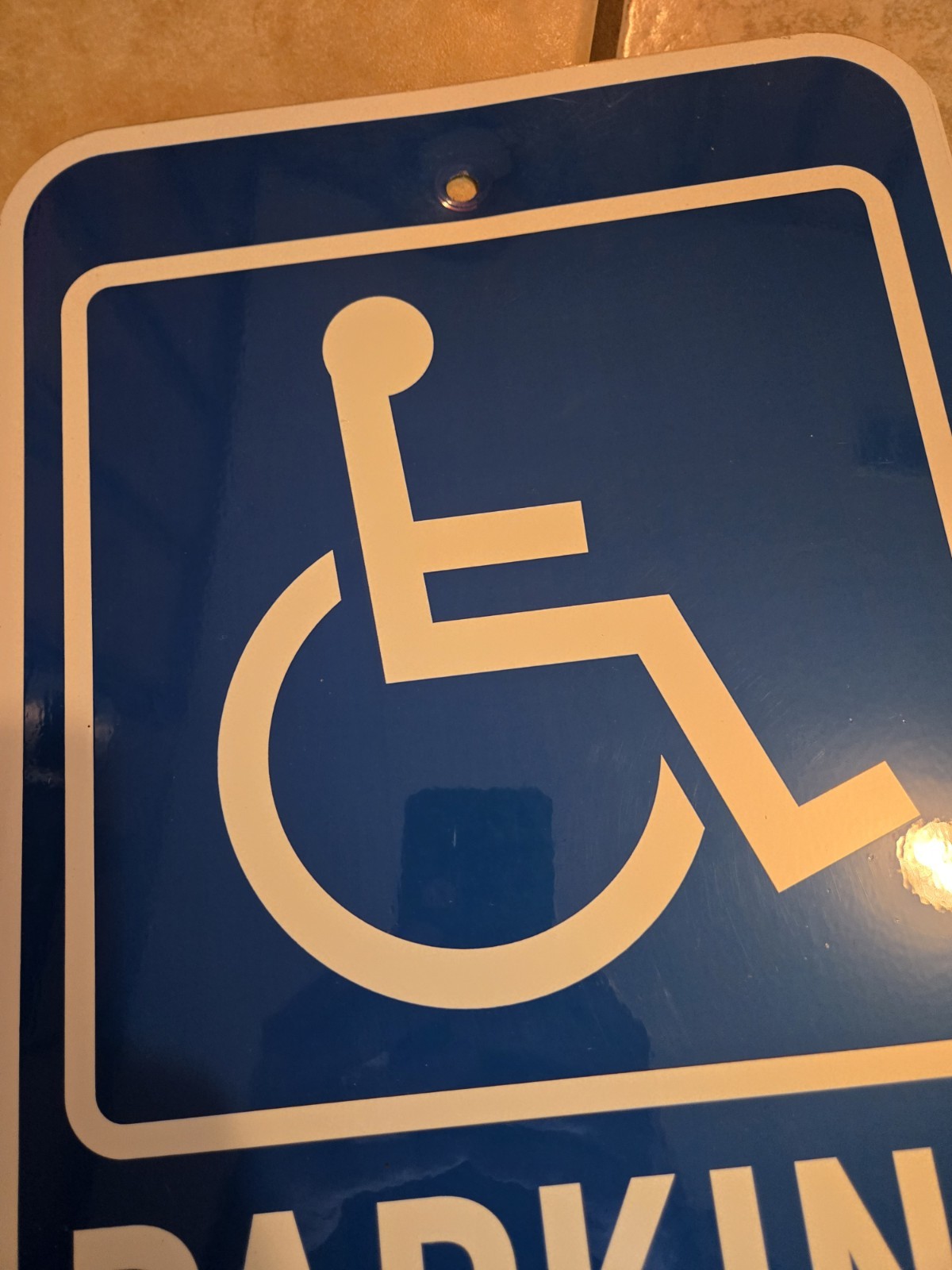 GREAT AMERICAN Handicap Parking Metal Sign 12&Prime; x 18&Prime; 2 Pre Drilled Holes Glossy