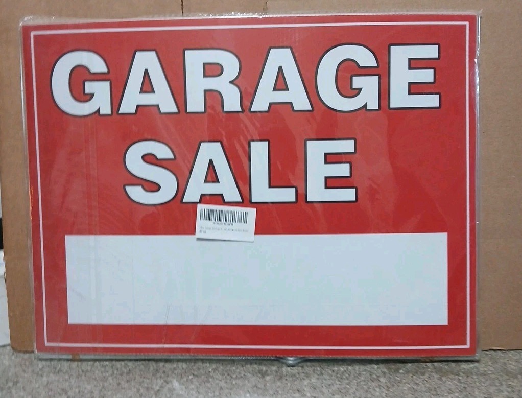 3 pcs. Garage Sale Signs with metal stakes to put in ground 12&Prime; x 16&Prime;
