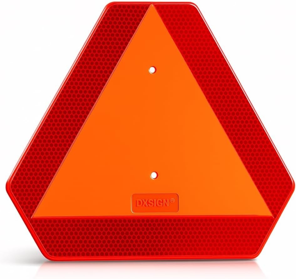 Slow Moving Vehicle Sign, Plastic DOT Slow Moving Vehicle Triangle Signs, SMV…