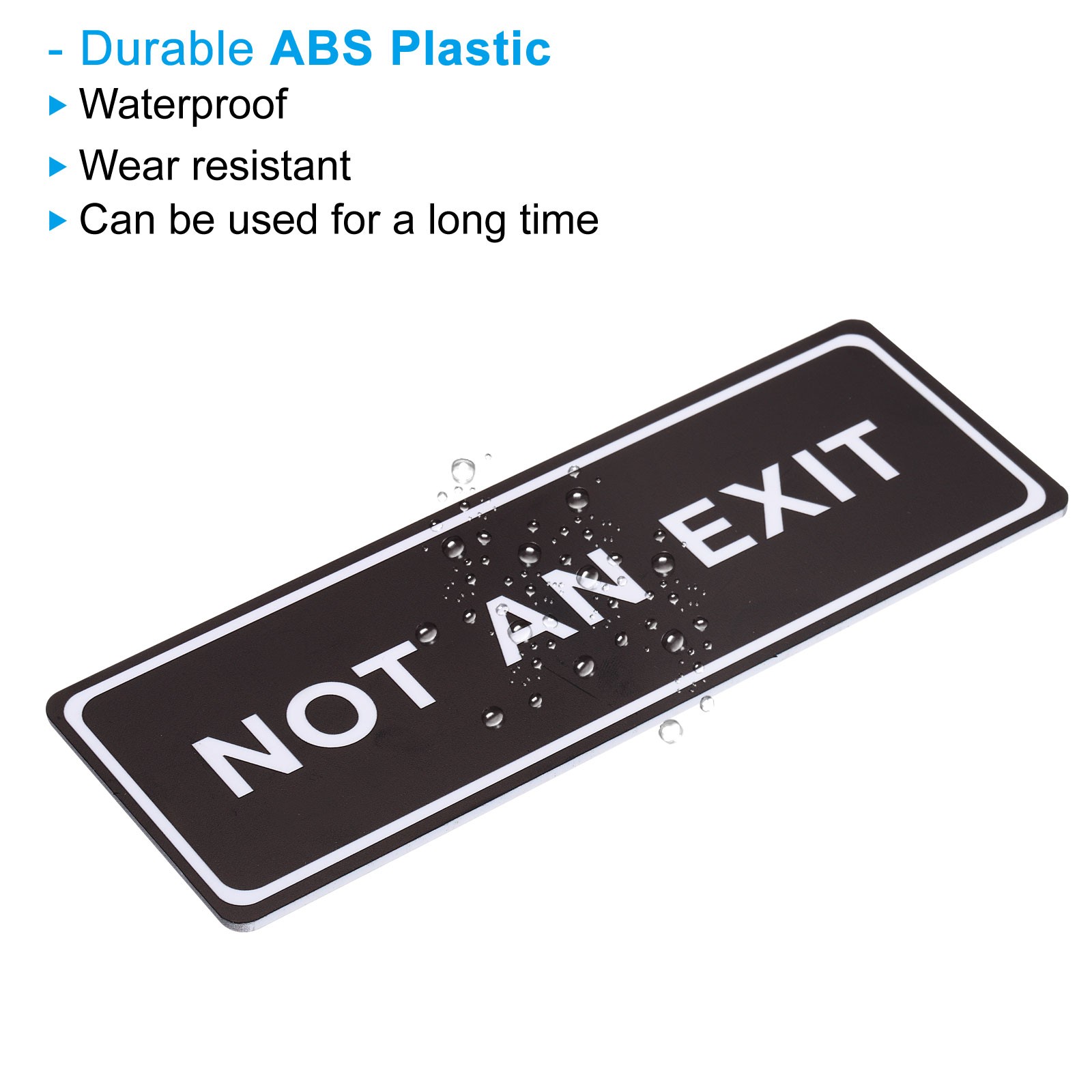 7&Prime;Lx2.5&Prime;Wx0.1&Prime;T Not an Exit Wall or Door Sign, Black