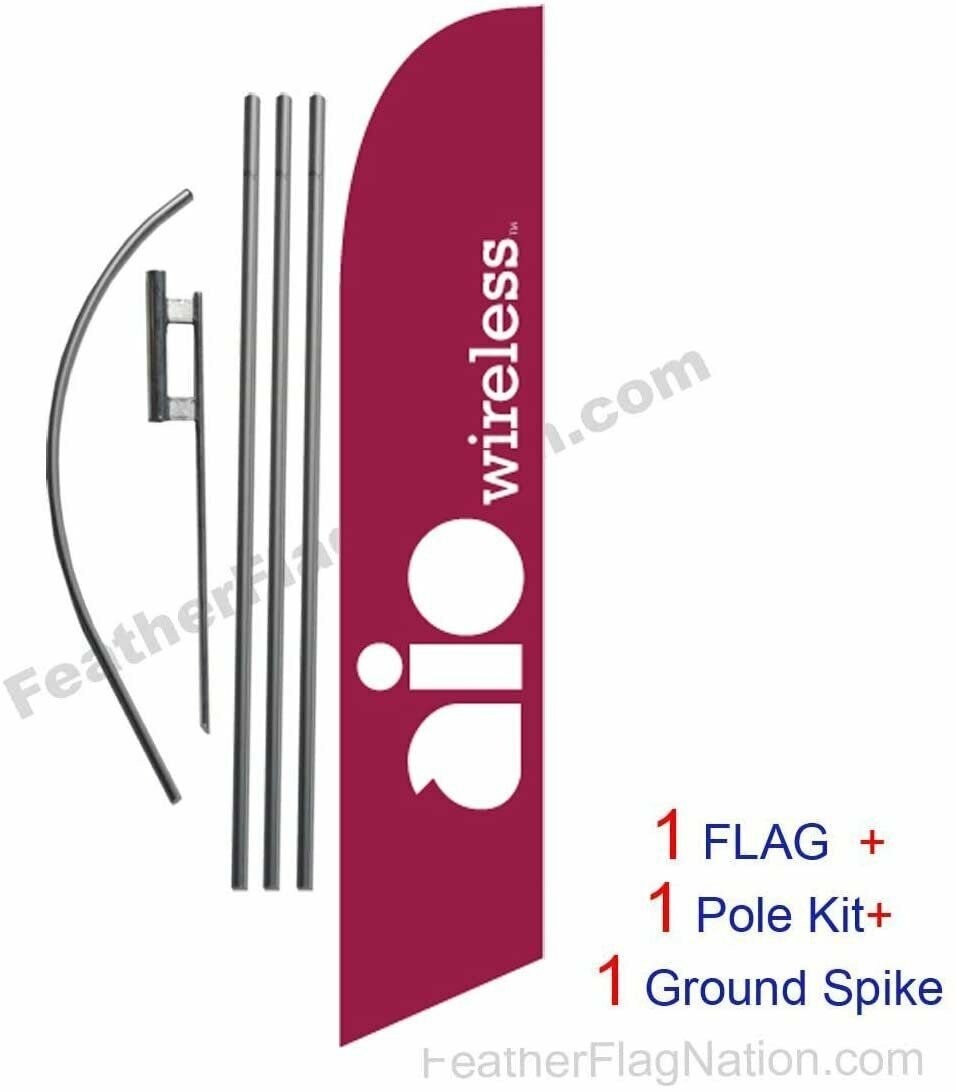 NEW 15ft AIO Wireless Feather Flag Swooper Flag Set – INCLUDES 15FT POLE KIT…