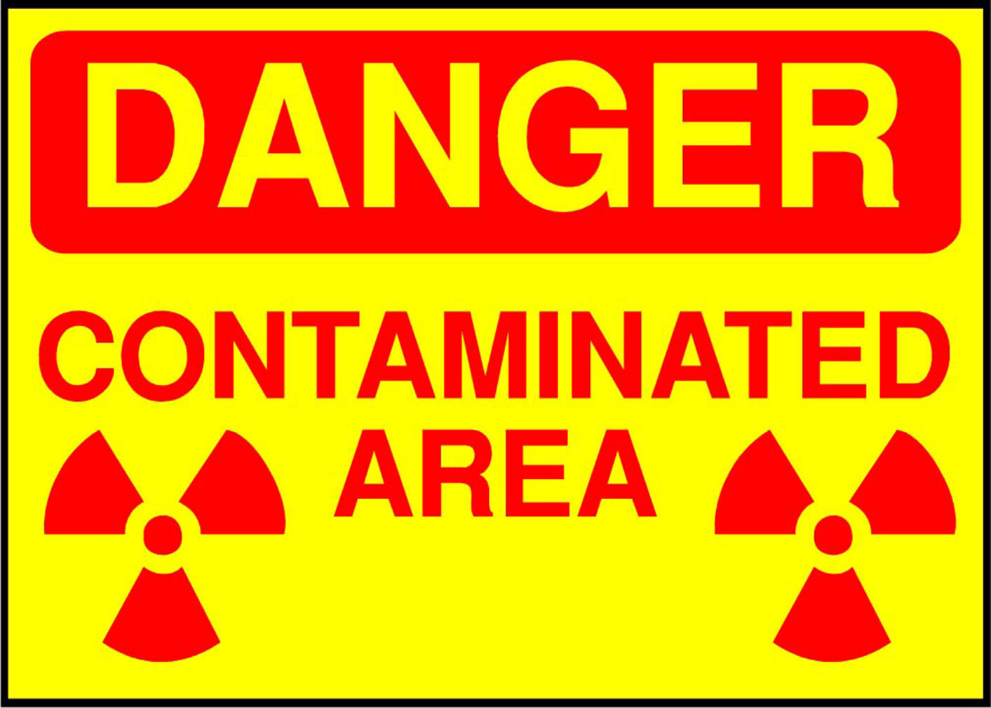 Aluminum Horizontal Metal Sign Multiple Sizes Contaminated Area Danger OSHA ANSI