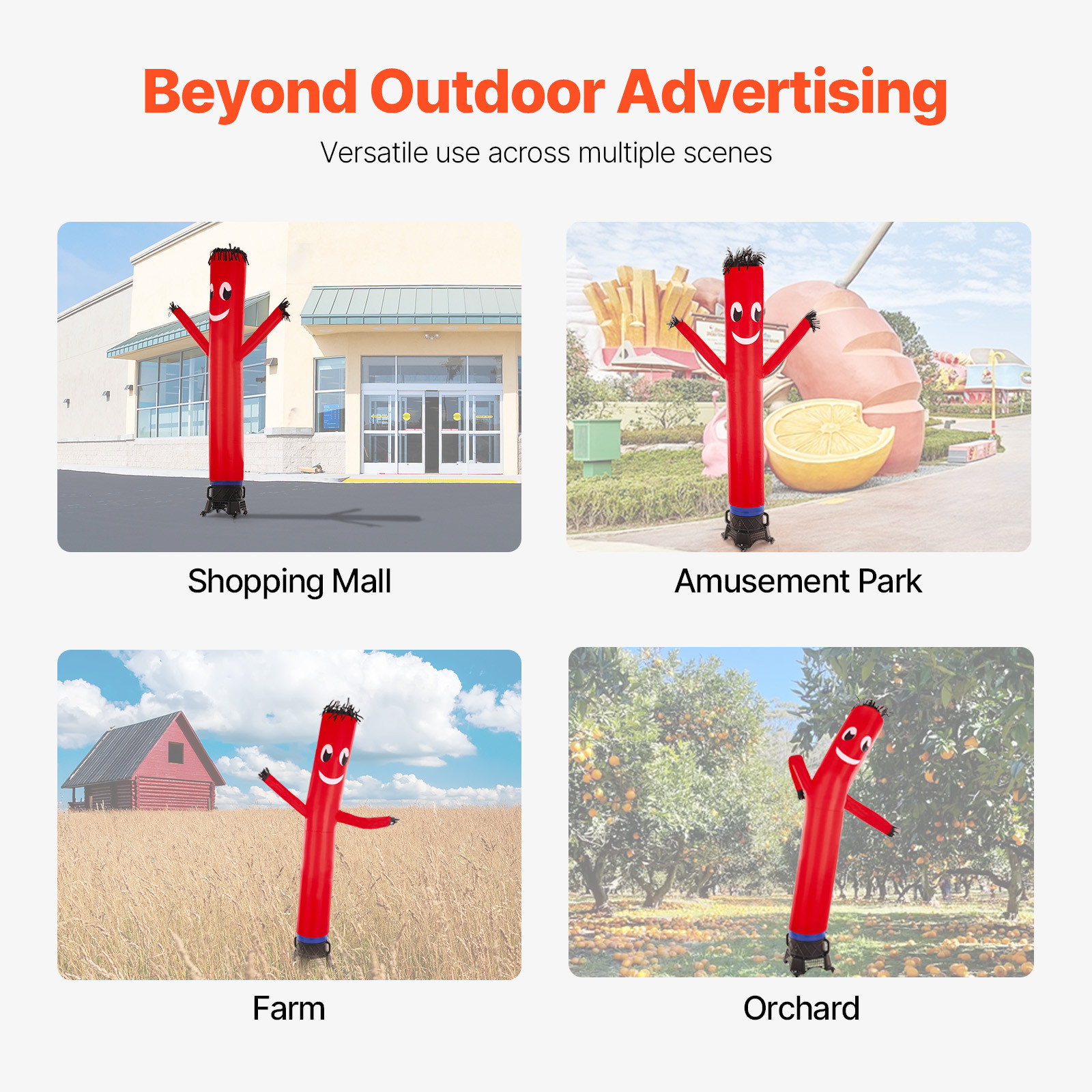 VEVOR 10 ft Wacky Waving Inflatable Tube Man with 9/10 HP Blower Fan
