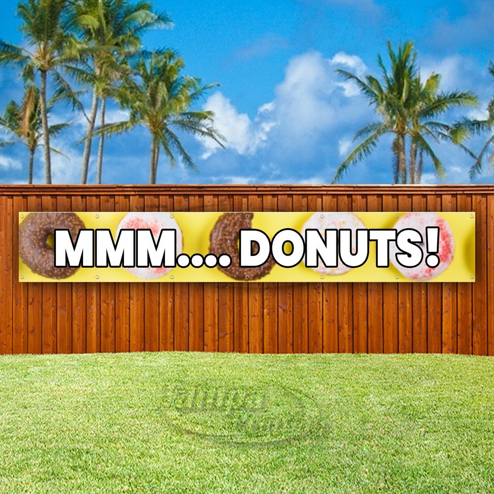 MMM… DONUTS Advertising Dessert Food Snack Vinyl Banner Flag Sign USA XL01816