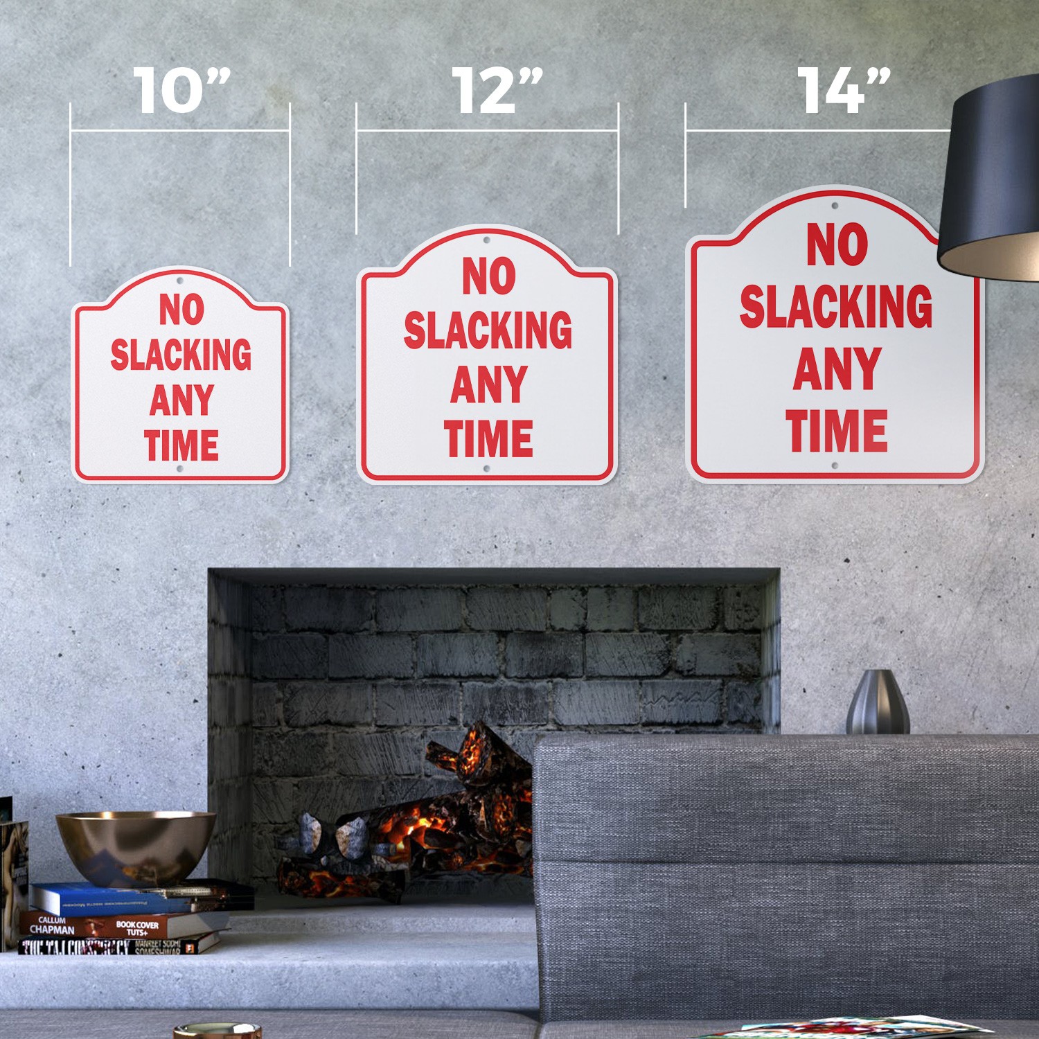 No Slacking Any Time Plastic Novelty Sign Workplace Rules Employee