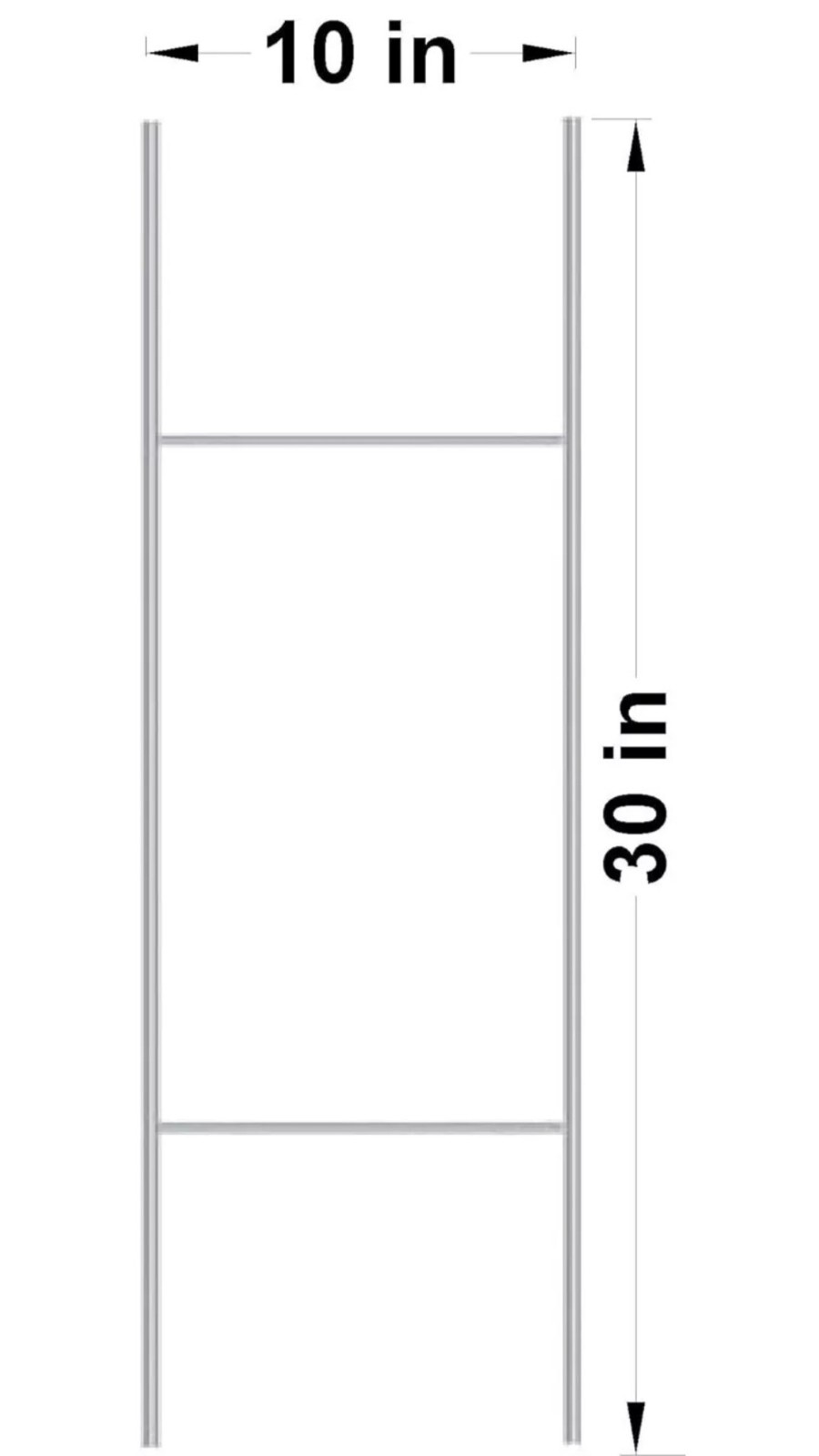 Sturdy Metal H Frame Wire Step Stakes for Yard Signs(10 x 30 inch)(Stakes Only)