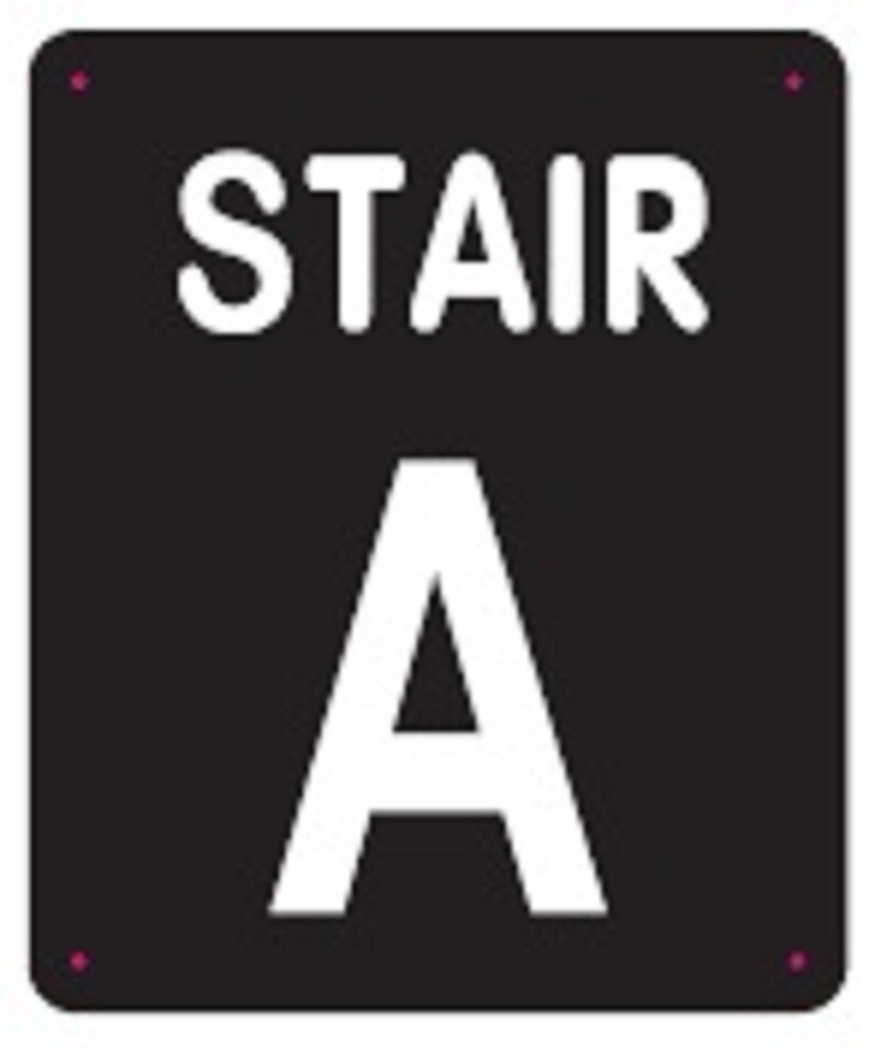 STAIR A SIGN (10X12, Black Background, Aluminum)-REF24-1027