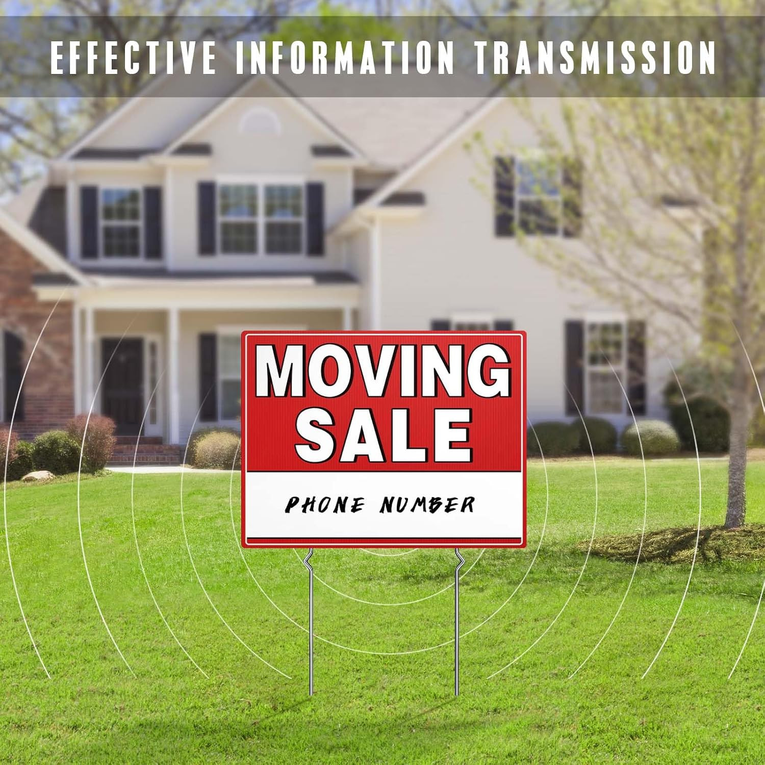 Moving Sale Sign 3 Pack 17&Prime;x13&Prime; Double-Sided Yard Signs with Stakes
