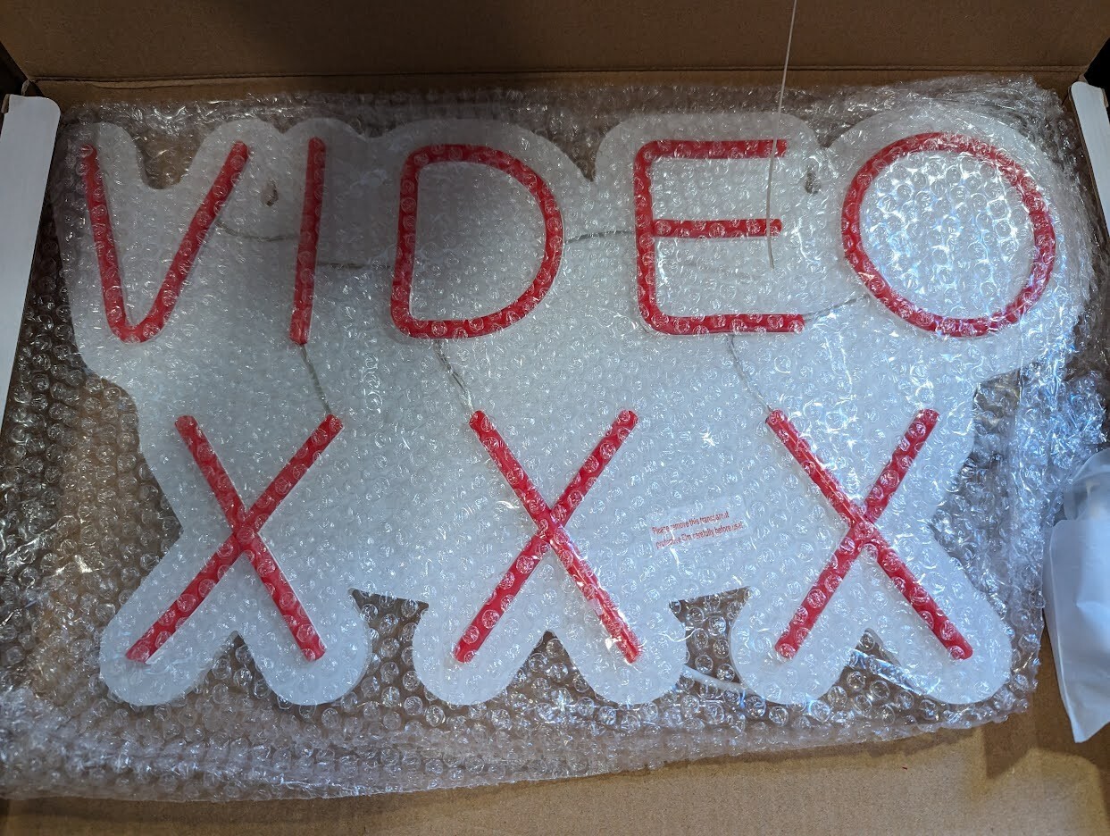 XXX LED Neon Sign 16&Prime; by 9&Prime; BRAND NEW RED LED USB WITH ADAPTER GIFT PRANK SHOP