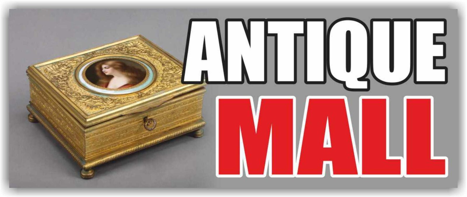 ANTIQUE MALL Advertising Banner Vinyl Mesh Sign accessories coin collecting