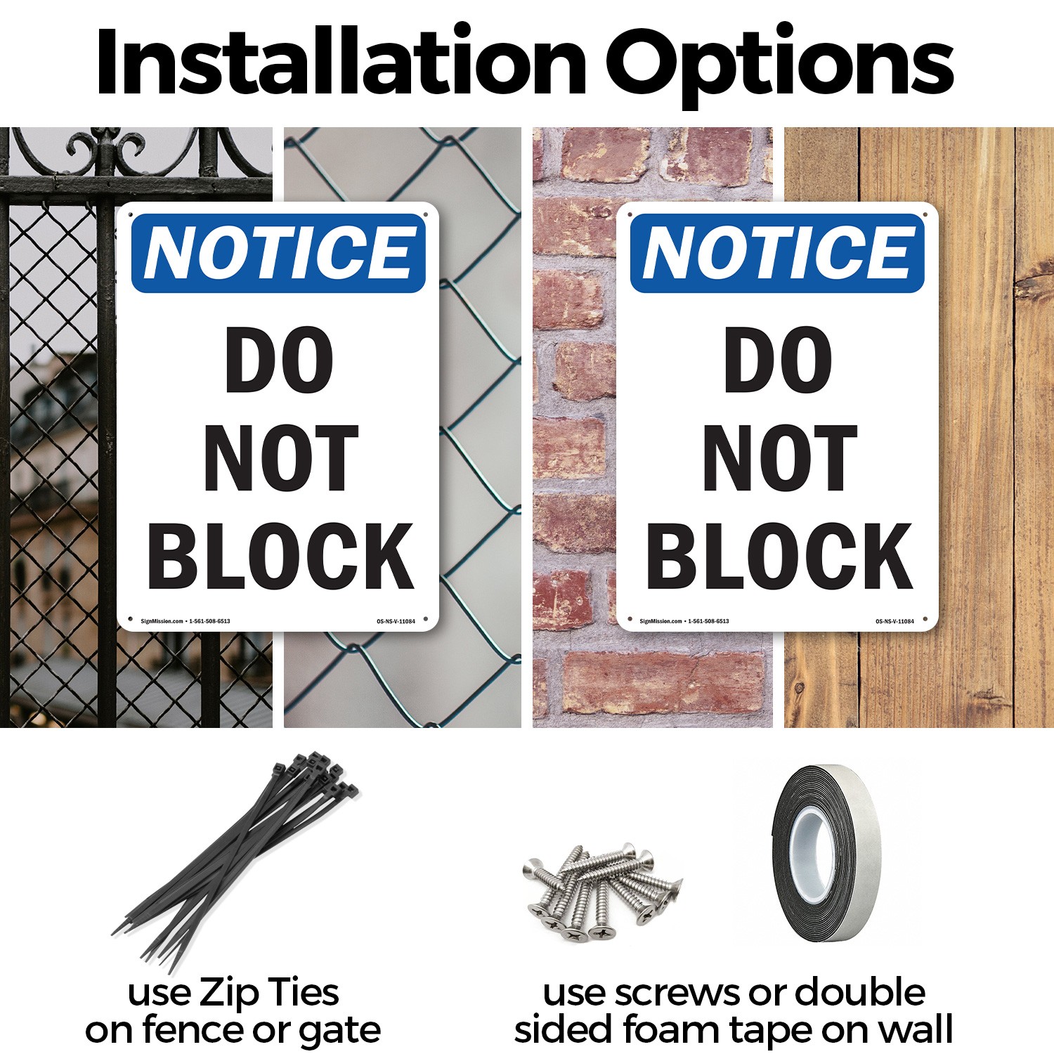 Do Not Block OSHA Notice Sign Metal, Plastic, Or Decal – 5 or 10 Pack