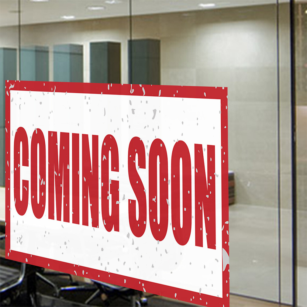 Decal Stickers Coming Soon Business D Vinyl Store Sign Label Business