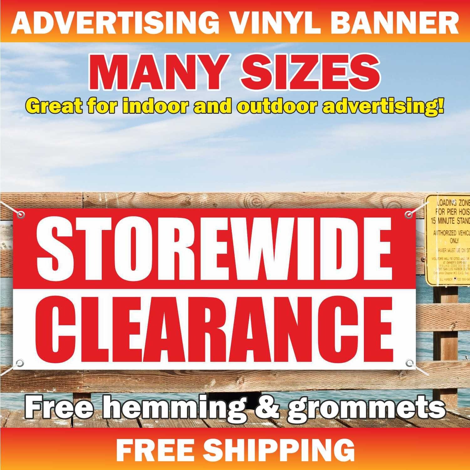 STOREWIDE CLEARANCE Advertising Banner Vinyl Sign sale save discount shop event