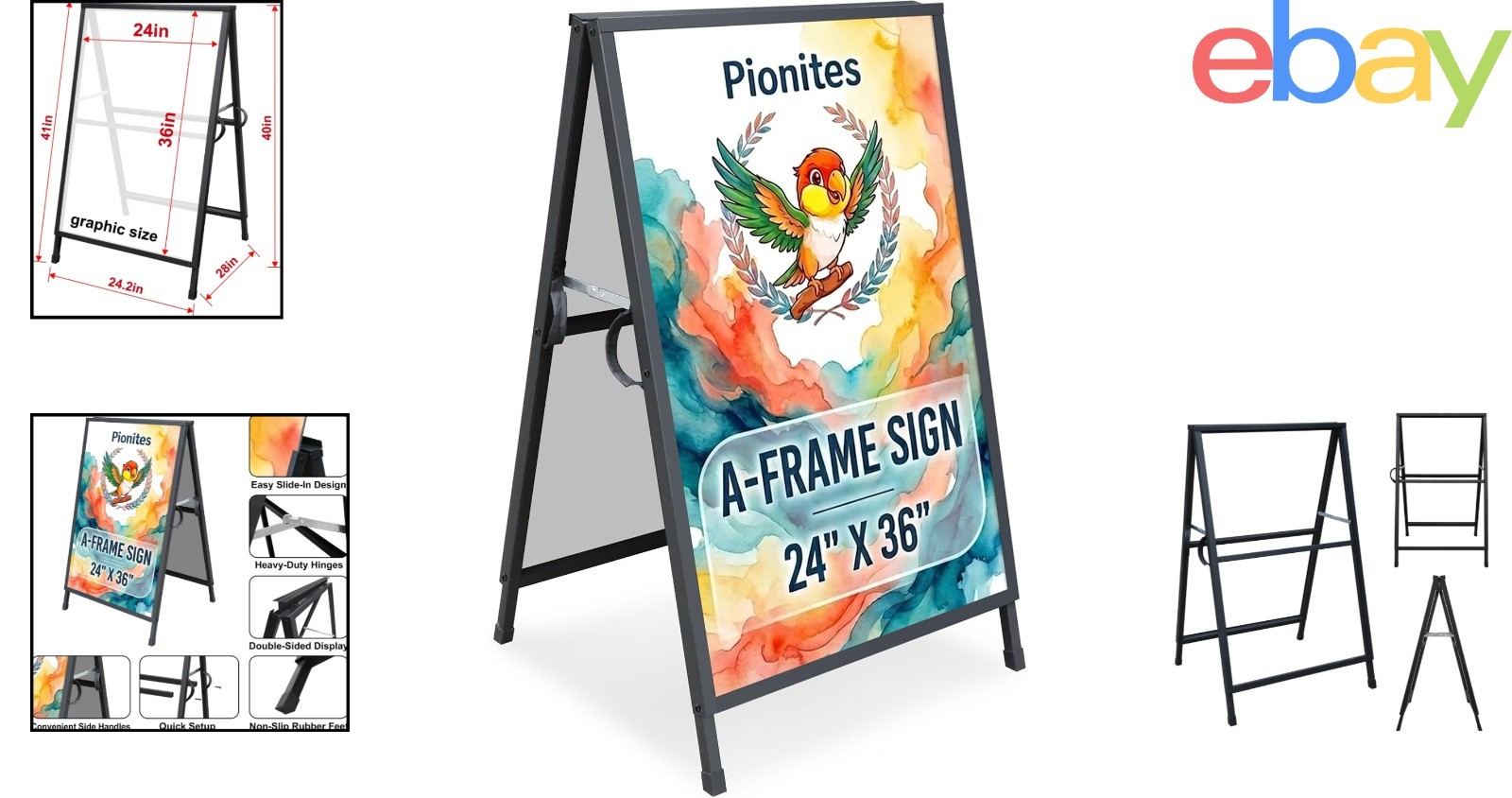 Heavy Duty A Frame Sidewalk Sign for Bar, Office, Promotional Displays 24×36