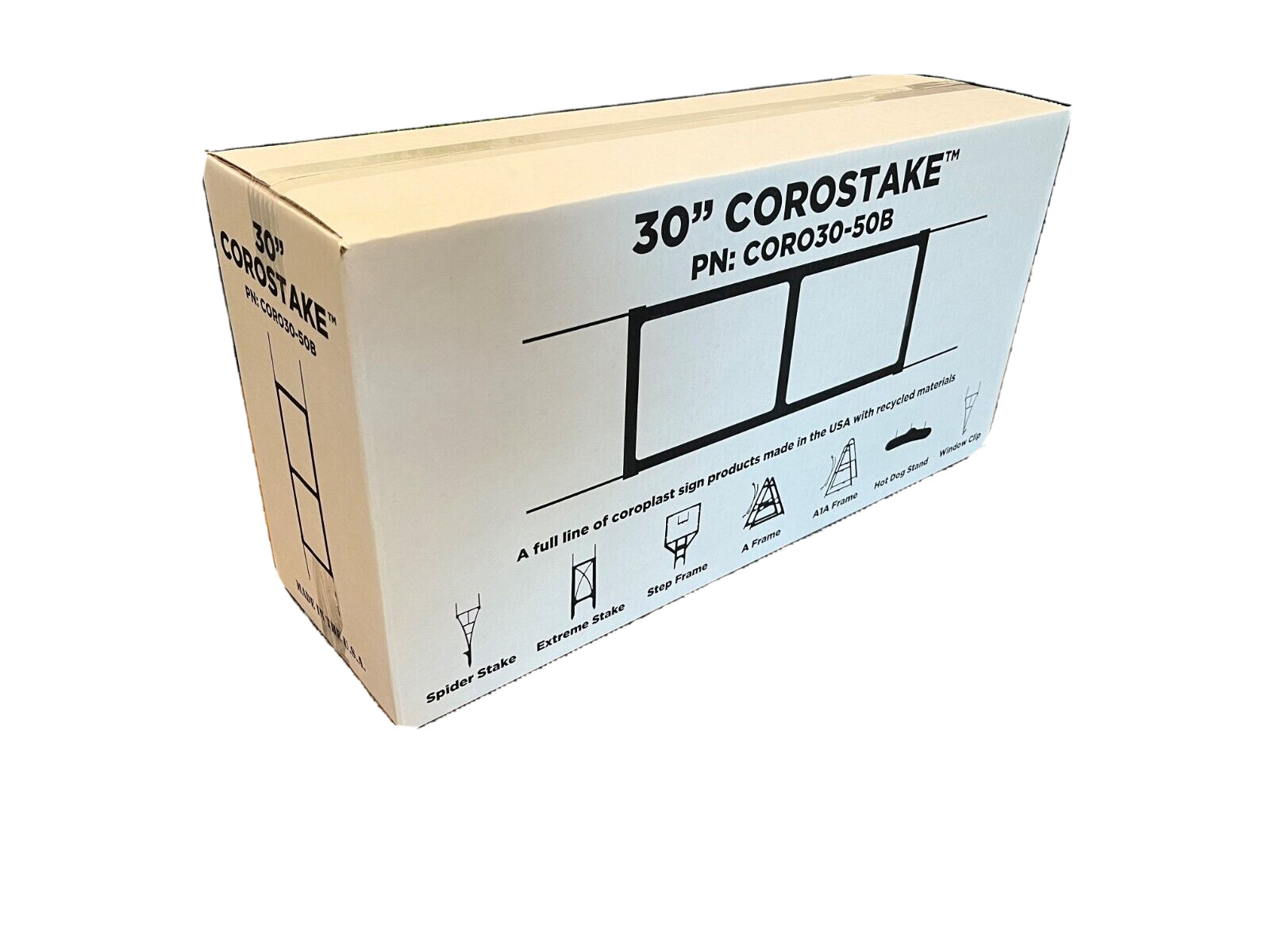 30&Prime; Corostake – yard sign stake for 4mm coroplast – 50 per carton