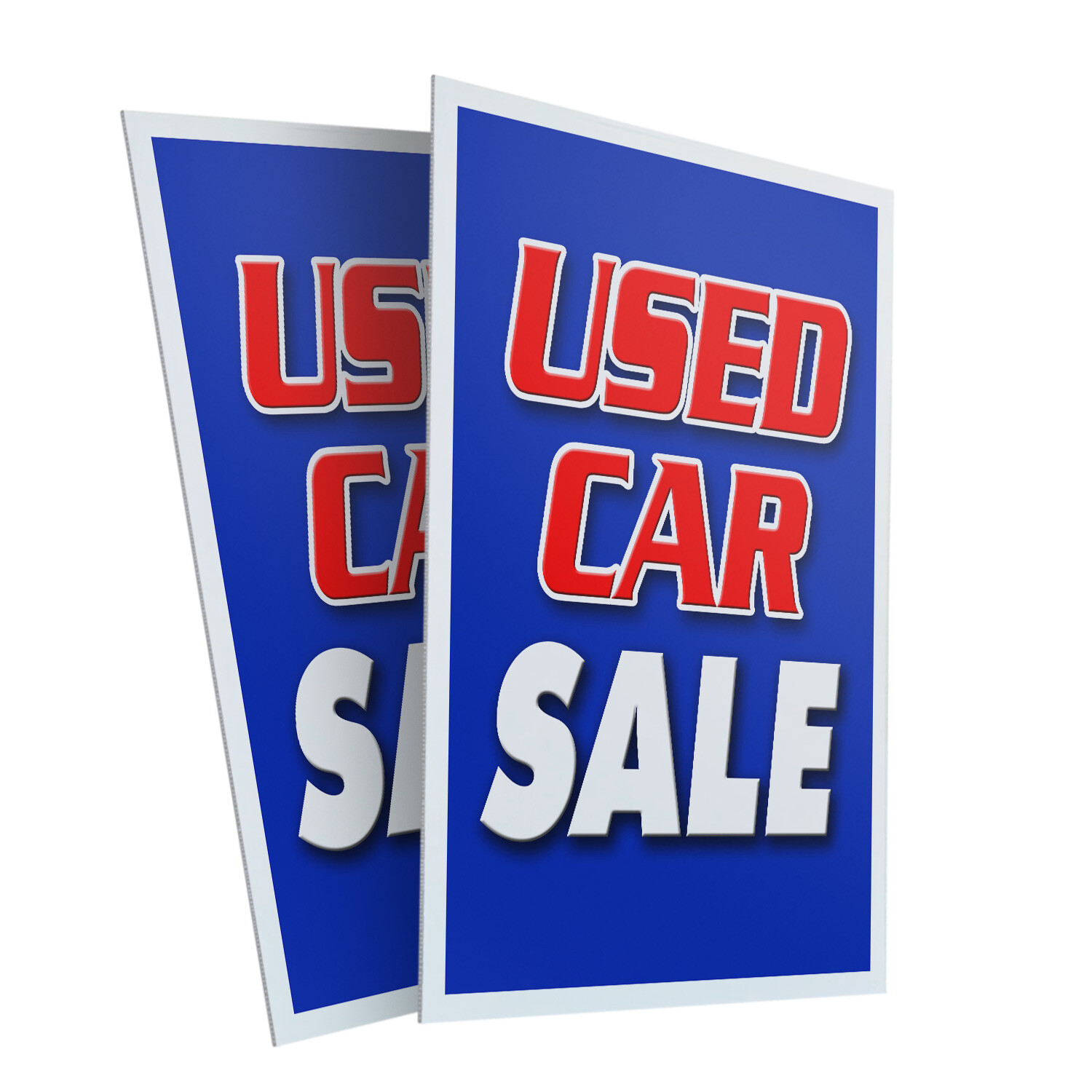 Used Car Sale 24&Prime; x 36&Prime; 2 Pack Of Store Sign Plastic Or Decal