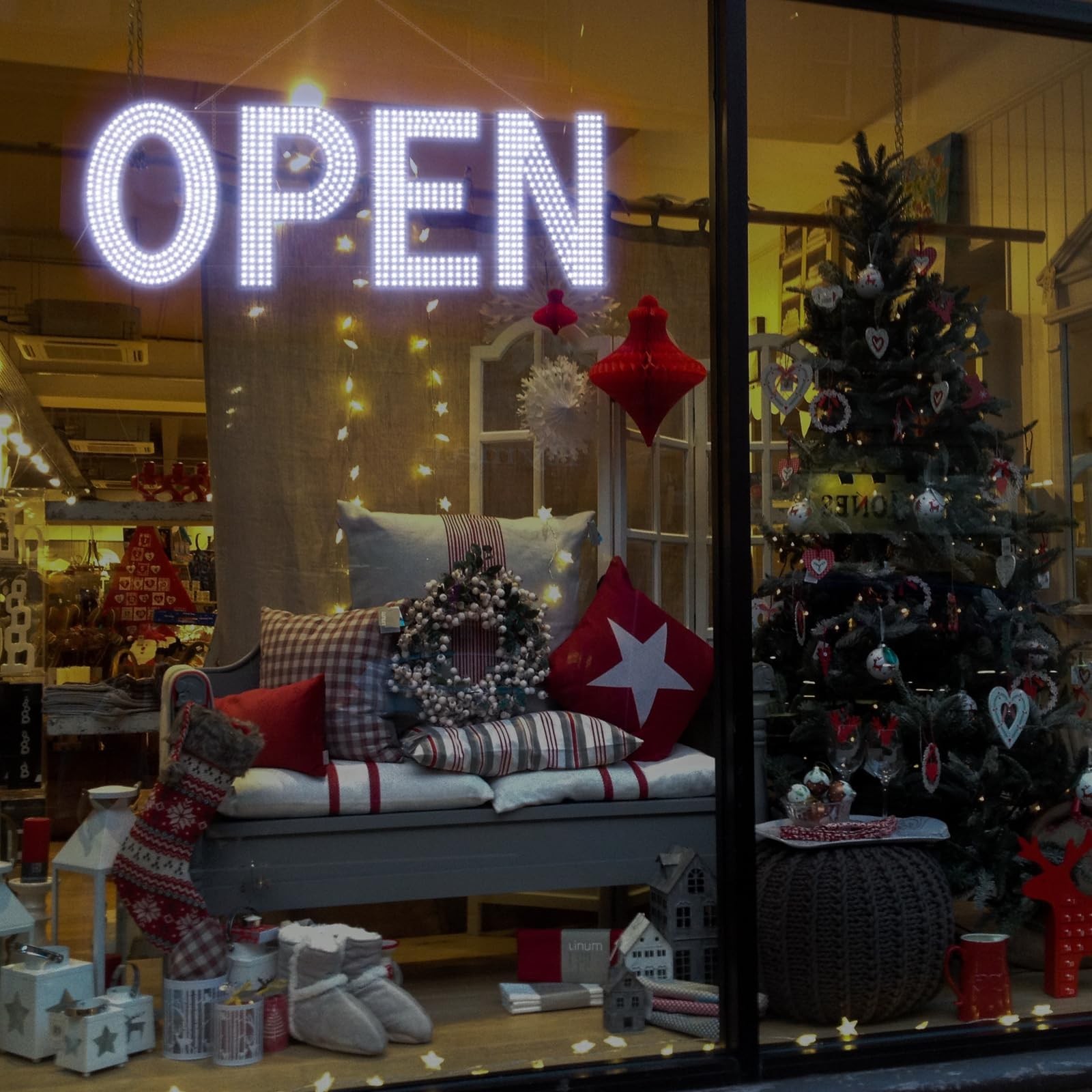 LED Open Signs for Business, 40&Prime;x14&Prime; Dimmable Large LED Open Light Up Sign wi…
