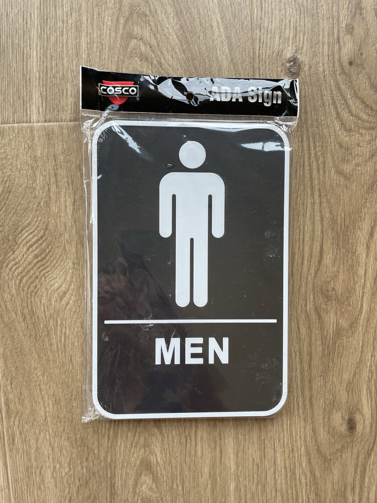 ADA Restroom Sign Set 9×6 Braille Cosco Mounting Tape Included 2pc Men/Women NEW