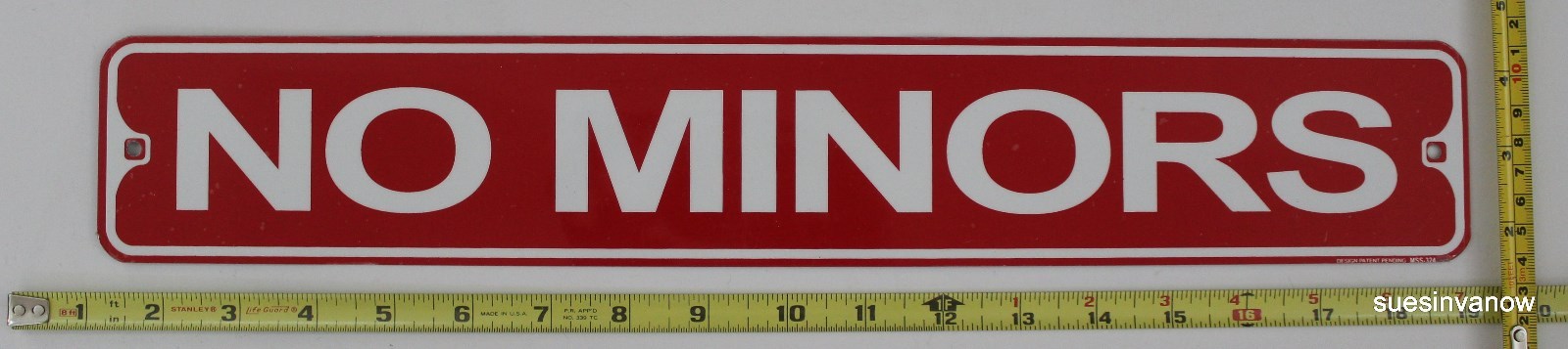 Metal Street Sign No Minors Bar for Adults only Club Movie Decor 3&Prime;x18&Prime;