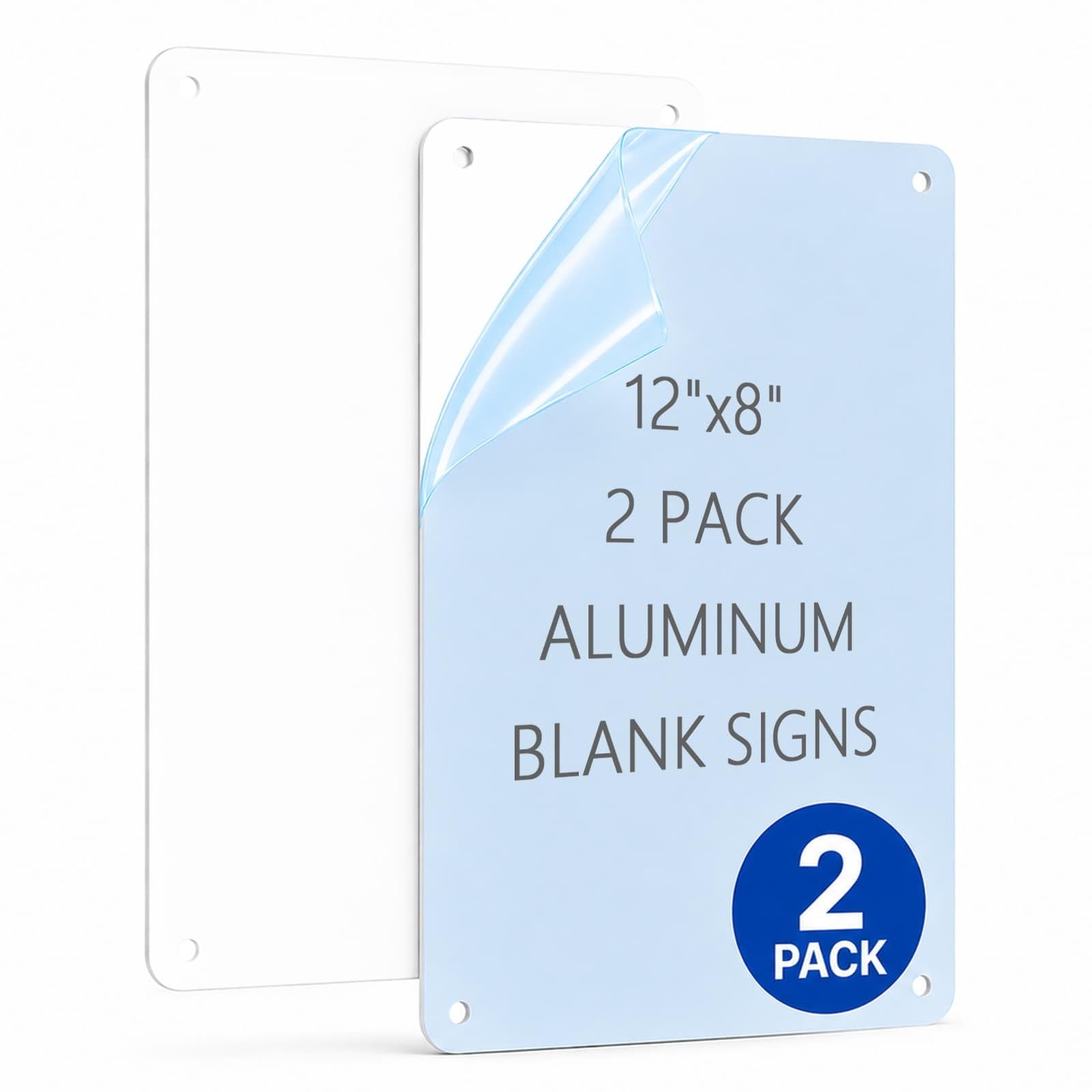 1 PCS White Metal Sign Blanks Reflective Rust Free Aluminum 12×8 Inch