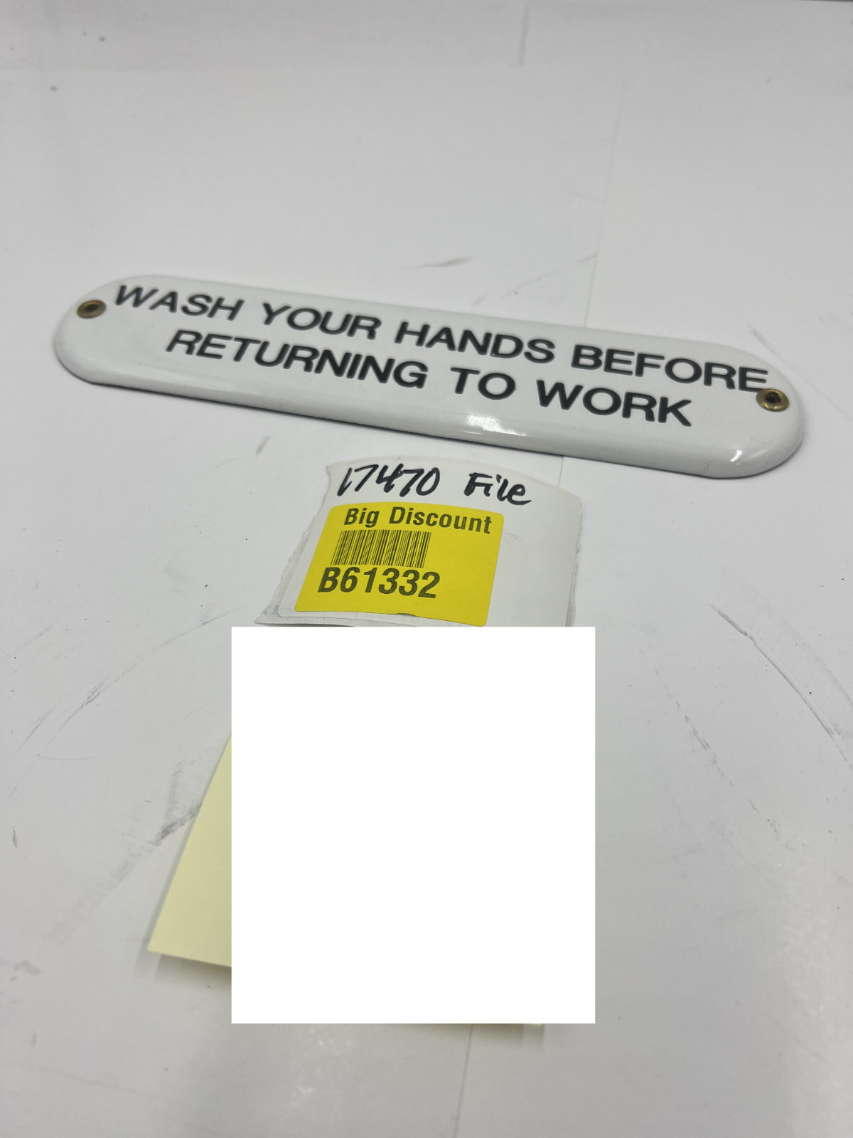 Wash Your Hands Before Returning To Work, White Porcelain Signage